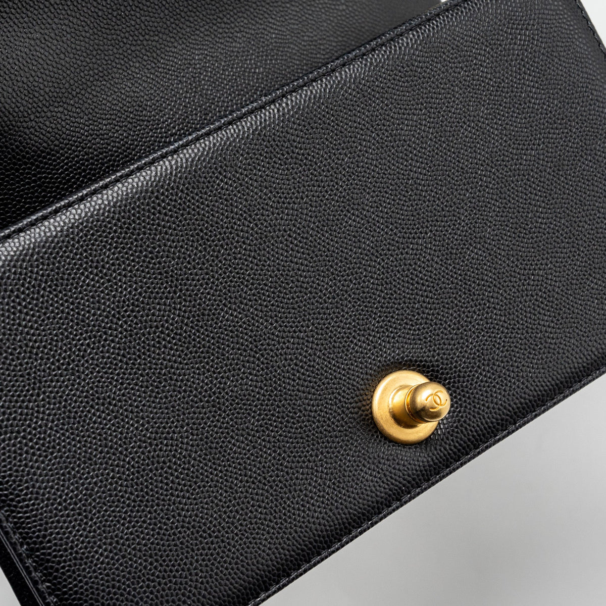 CHANEL SMALL BOY BAG CAVIAR BLACK GHW (MICROCHIP)
