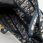 DIOR SADDLE BAG BLUE OBLIQUE EMBROIDERY GHW