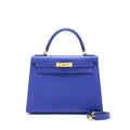 HERMES KELLY 28 SELLIER EPSOM BLEU ELECTRIQUE GHW