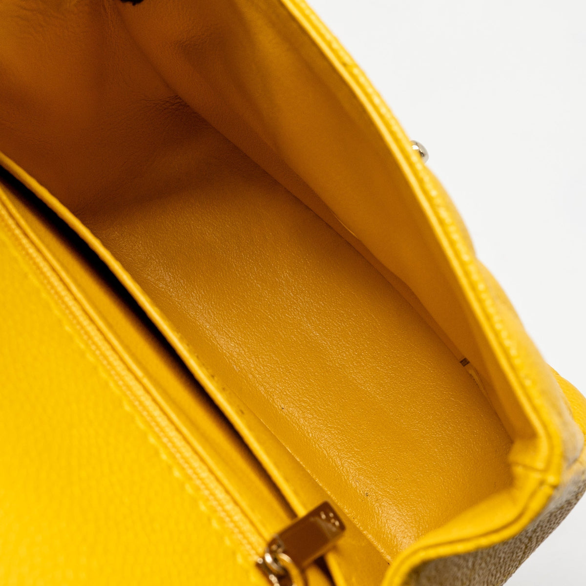 CHANEL CLASSIC MINI SQUARE FLAP BAG CAVIAR YELLOW LGHW