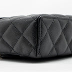 CHANEL 25P CC TOP HANDLE VANITY WITH CHAIN CAVIAR BLACK LGHW (MICROCHIP)