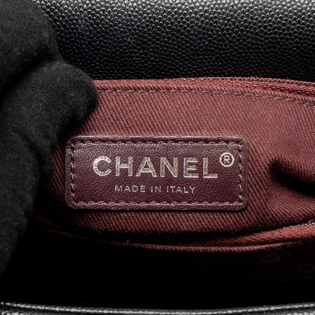 Chanel Large Coco Handle Flap Bag Caviar SO Black