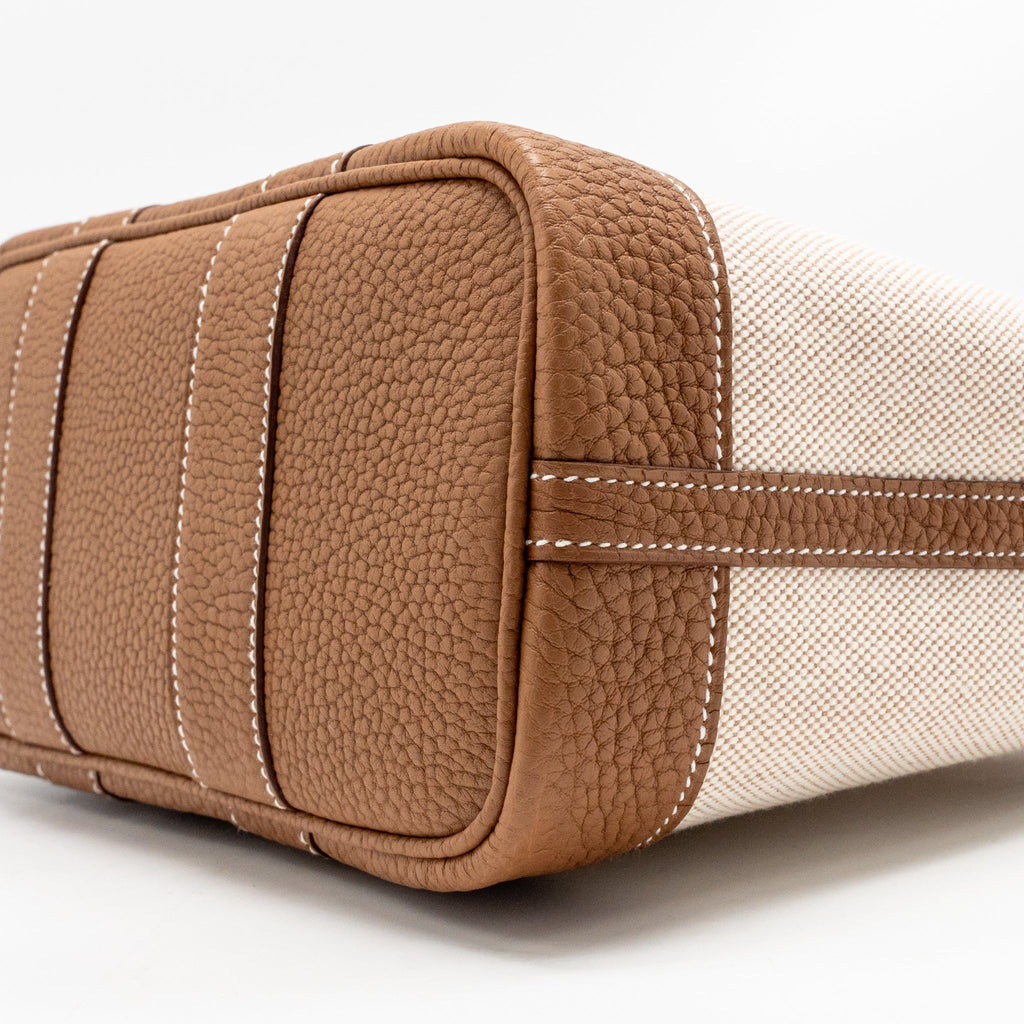 Hermes neo garden party 23 canvas/negonda ecru-beige/gold SHW