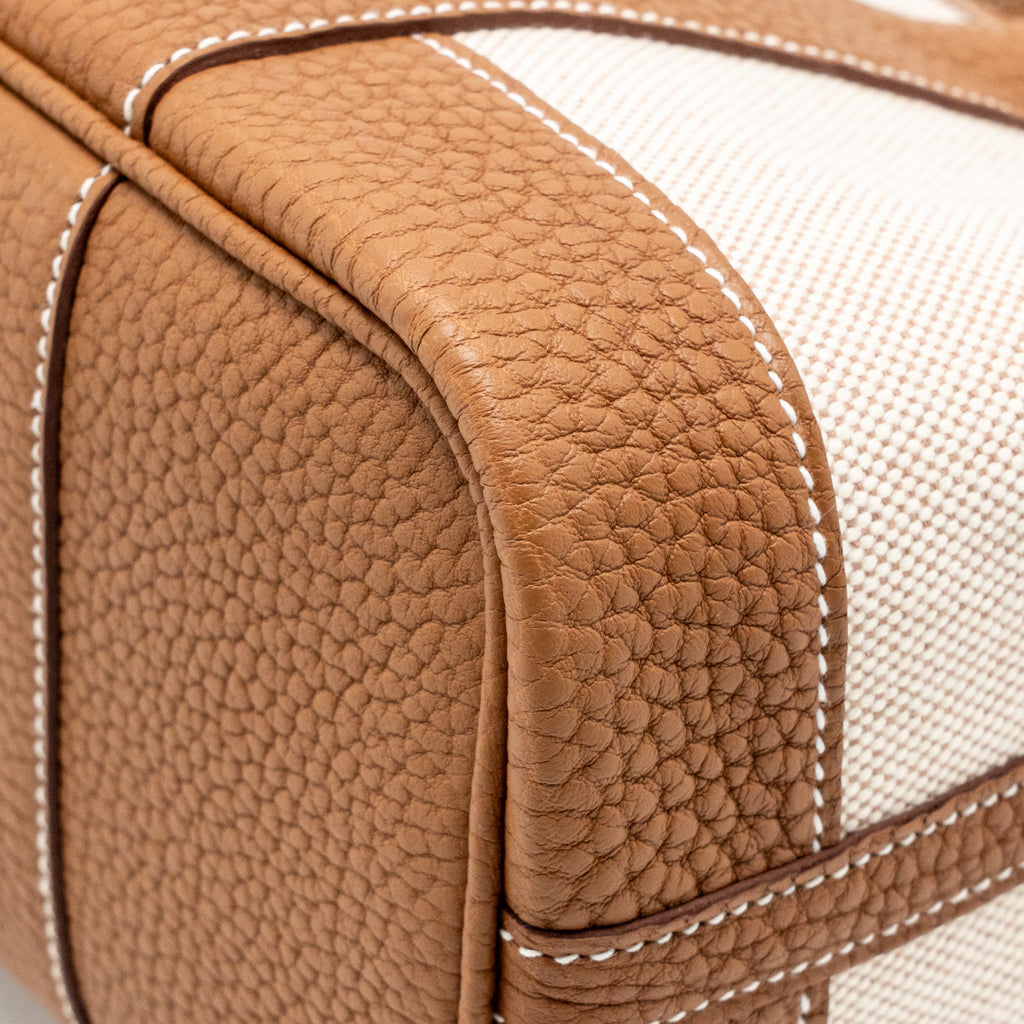 Hermes neo garden party 23 canvas/negonda ecru-beige/gold SHW