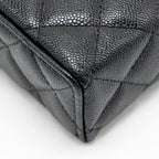 CHANEL 25P CC TOP HANDLE VANITY WITH CHAIN CAVIAR BLACK LGHW (MICROCHIP)