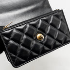 CHANEL TOP HANDLE MINI WALLET ON CHAIN CALFSKIN BLACK GHW(MICROCHIP)