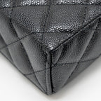 CHANEL 25P CC TOP HANDLE VANITY WITH CHAIN CAVIAR BLACK LGHW (MICROCHIP)