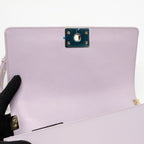 Chanel 16P Medium Boy Bag IRIDESCENT Glazed Calfskin Light Purple LGHW