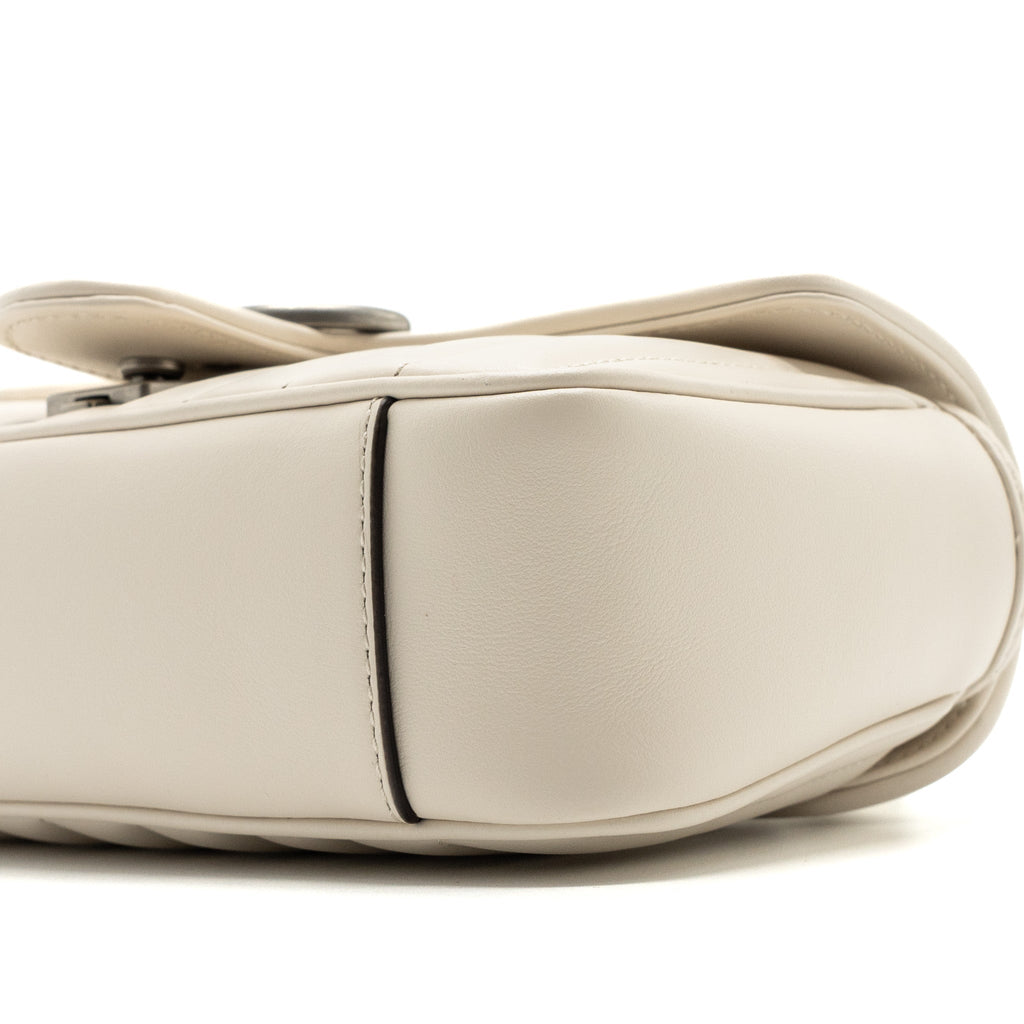 GUCCI MINI MARMONT CALFSKIN LEATHER CREAM SHW