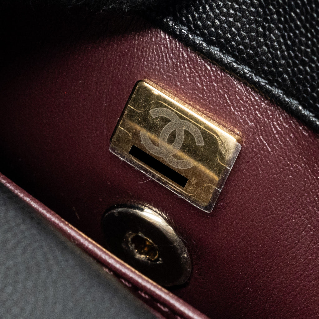 CHANEL COCO HANDLE EXTRA  MINI CAVIAR BLACK LGHW(MICROCHIP)