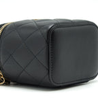 CHANEL 22P TOP HANDLE MINI VANITY WITH CHAIN LAMBSKIN BLACK LGHW