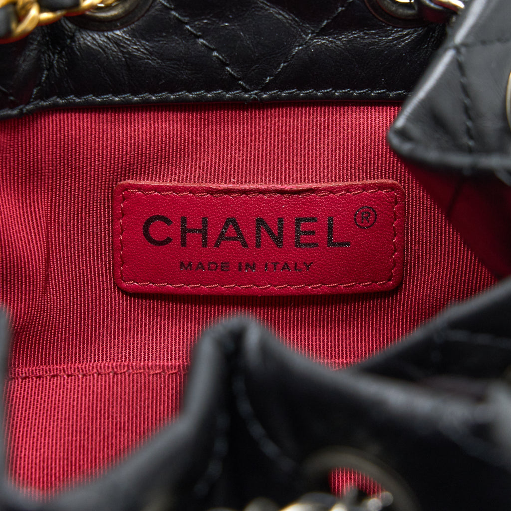 CHANEL SMALL GABRIELLE BACKPACK AGED CALFSKIN BLACK MULTICOLOUR HARDWARE