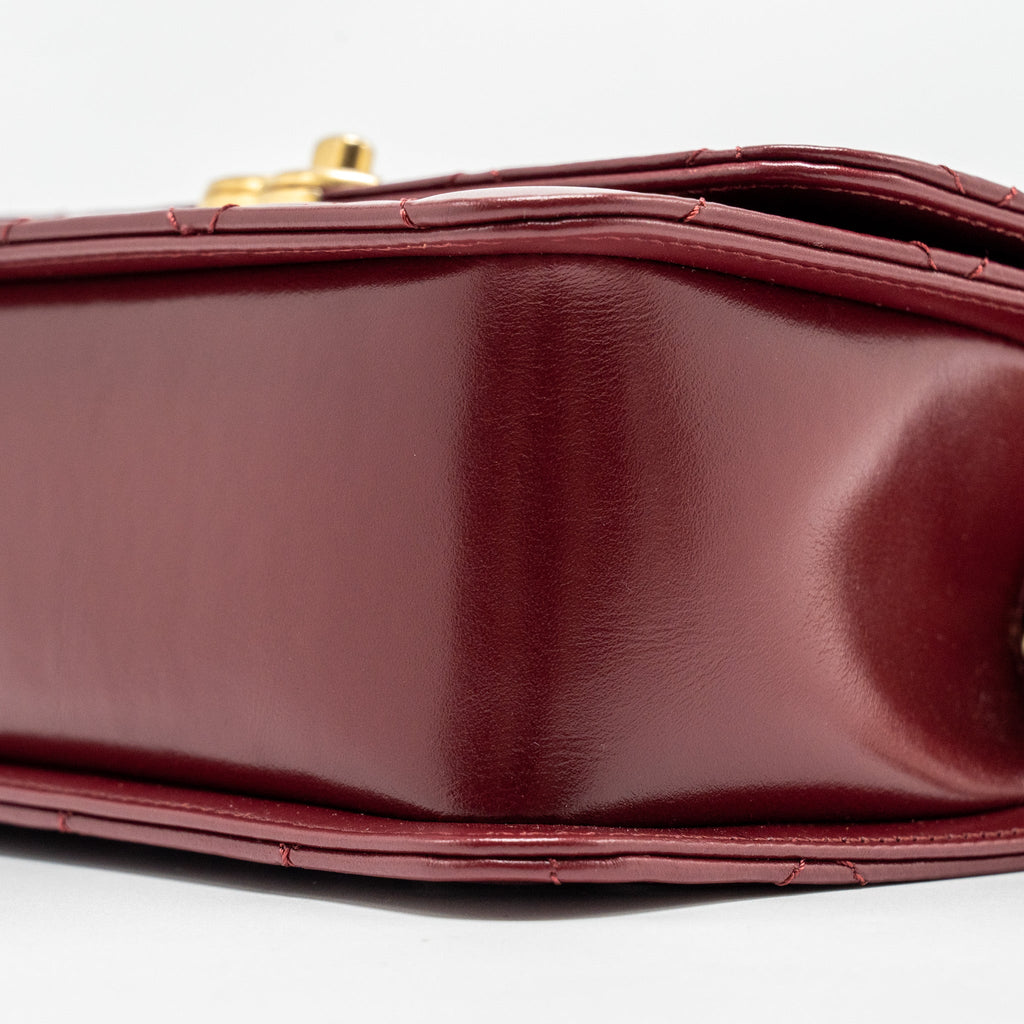 CHANEL GOLD CRUSH MINI FLAP BAG CALFSKIN RED GHW (MICROCHIP)