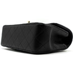 CHANEL TOP HANDLE MINI RECTANGULAR FLAP BAG LAMBSKIN BLACK LGHW (MICROCHIP)