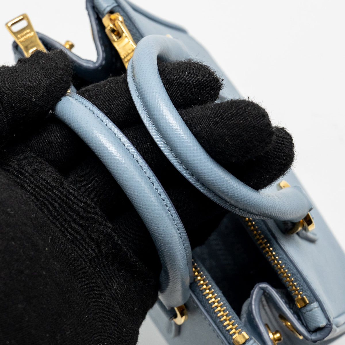 Prada Galleria Saffiano Mini Tote Bag leather light blue GHW
