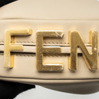 FENDI NANO FENDIGRAPHY LEATHER CHARM CALFSKIN BEIGE GHW