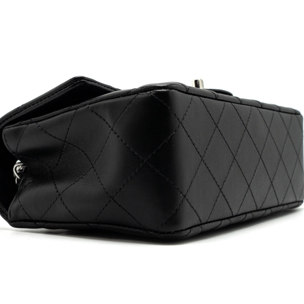CHANEL MINI RECTANGULAR FLAP BAG LAMBSKIN BLACK SHW (MICROCHIP)