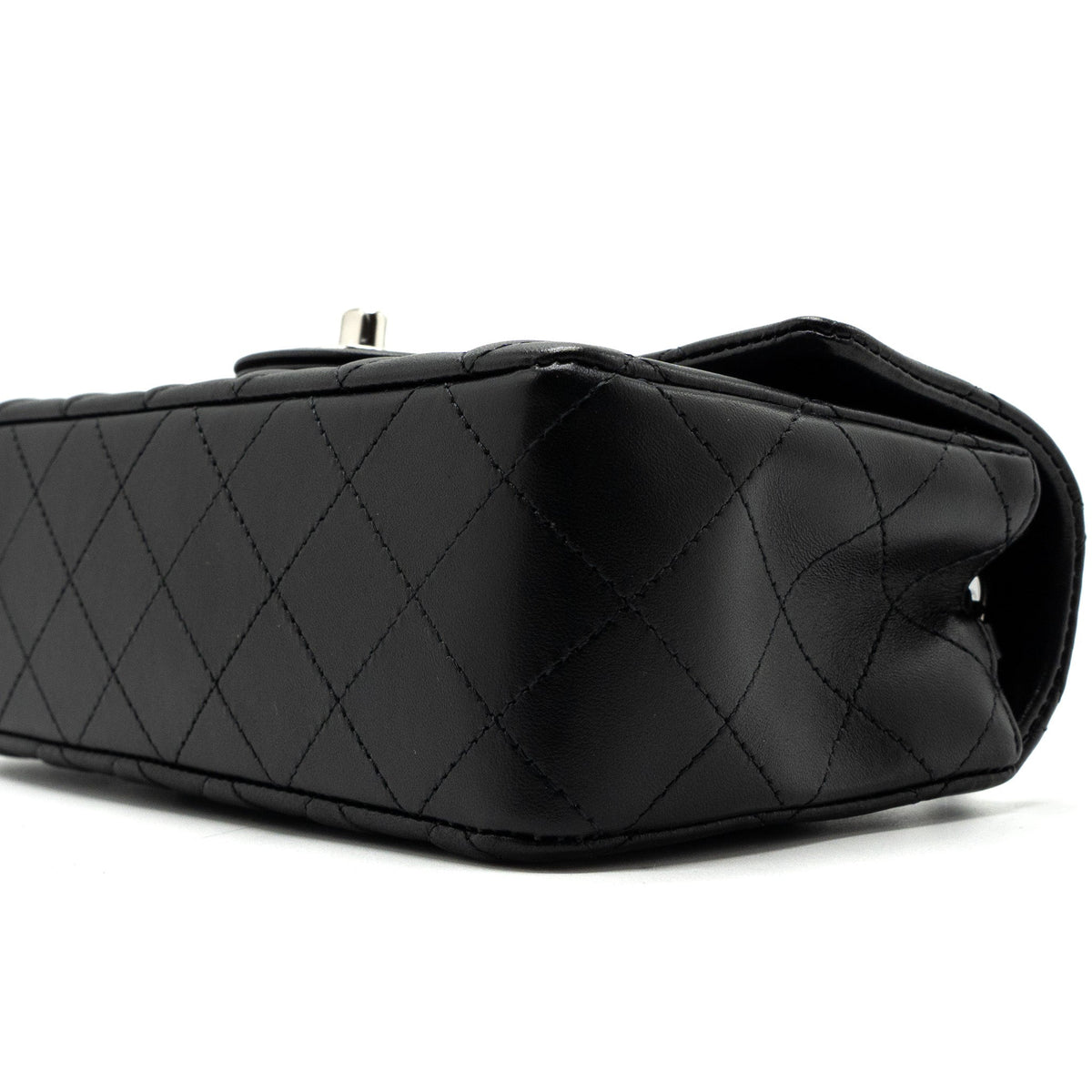 CHANEL MINI RECTANGULAR FLAP BAG LAMBSKIN BLACK SHW (MICROCHIP)