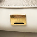 Chanel 24s pearl adjustable chain rectangular flap bag lambskin light grey GHW (microchip)