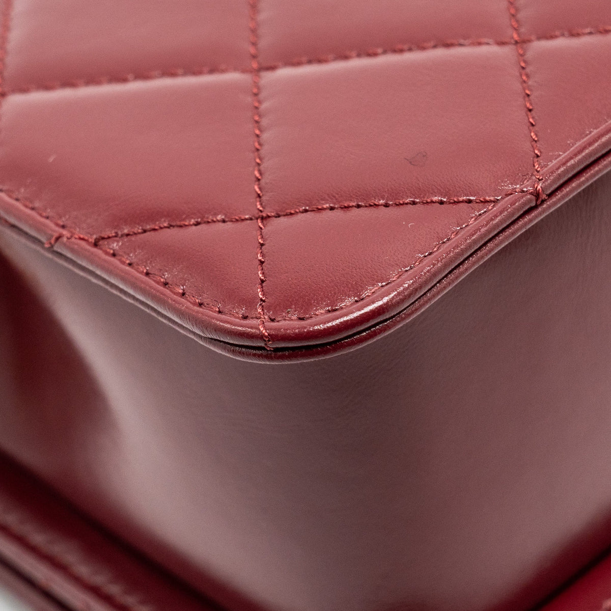 CHANEL GOLD CRUSH MINI FLAP BAG CALFSKIN RED GHW (MICROCHIP)