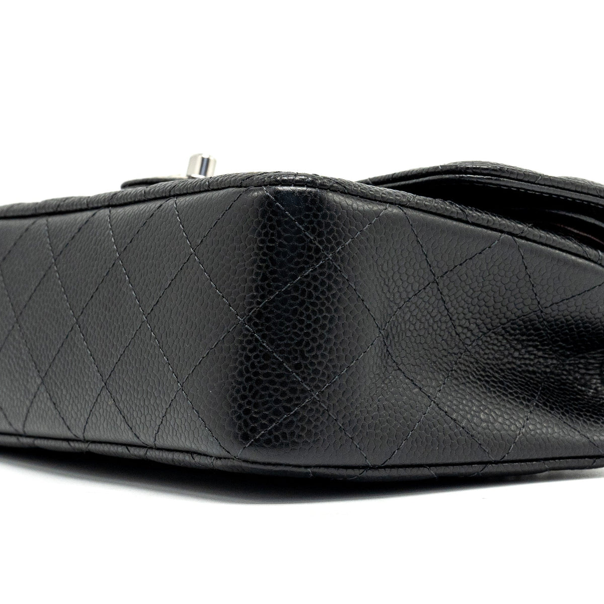 CHANEL SMALL CLASSIC DOUBLE FLAP BAG CAVIAR BLACK SHW (MICROCHIP)