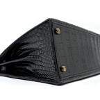 Hermes Kelly 32 Shiny Crocodile Porosus Black GHW Stamp Circle Q