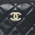 CHANEL 23C ROUND CRUISE POUCH LAMBSKIN BLACK LGHW (MICROCHIP)