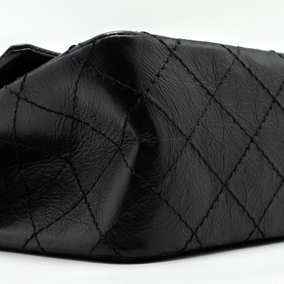 CHANEL MINI 2.55 REISSUE FLAP BAG AGED CALFSKIN BLACK GHW