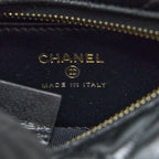 CHANEL 23C ROUND CRUISE POUCH LAMBSKIN BLACK LGHW (MICROCHIP)