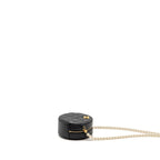 Chanel Round Clutch With Pearl Chain Lambskin Black GHW