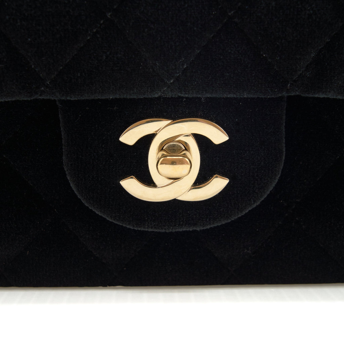 CHANEL VELVET MEDIUM CLASSIC DOUBLE FLAP BAG VELVET BLACK LGHW