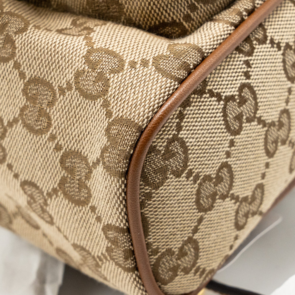 Gucci Bamboo Mini Backpack GG Canvas/Leather Beige/Brown GHW