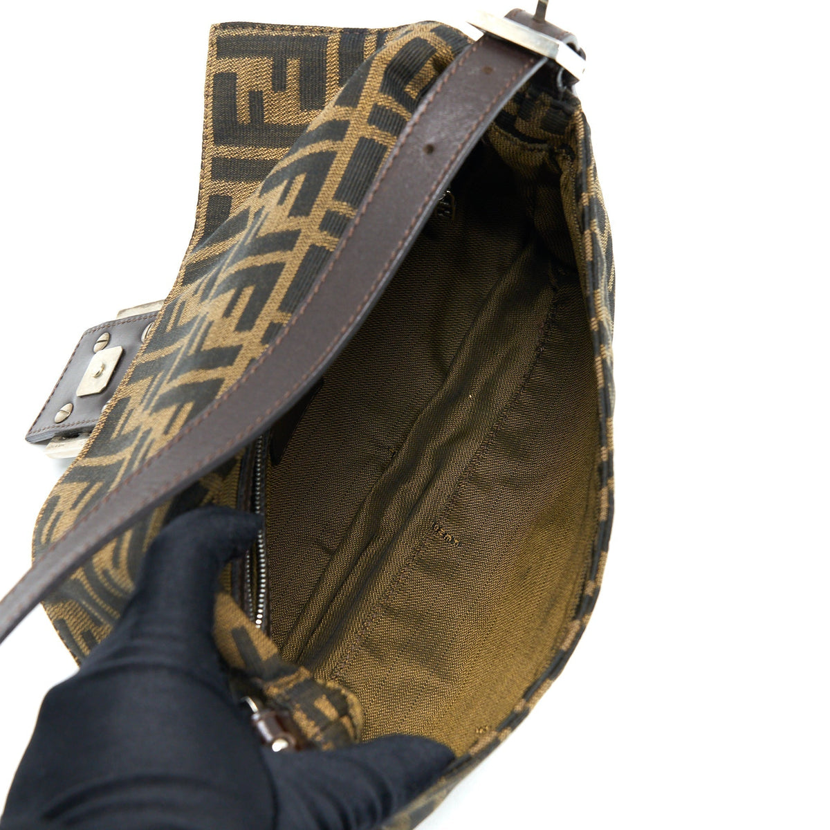 FENDI VINTAGE BAGUETTE SHOUDER BAG FF JACQIARD SHW