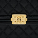 CHANEL VERTICAL BOY BAG CARVIAR LARGE BLACK GHW
