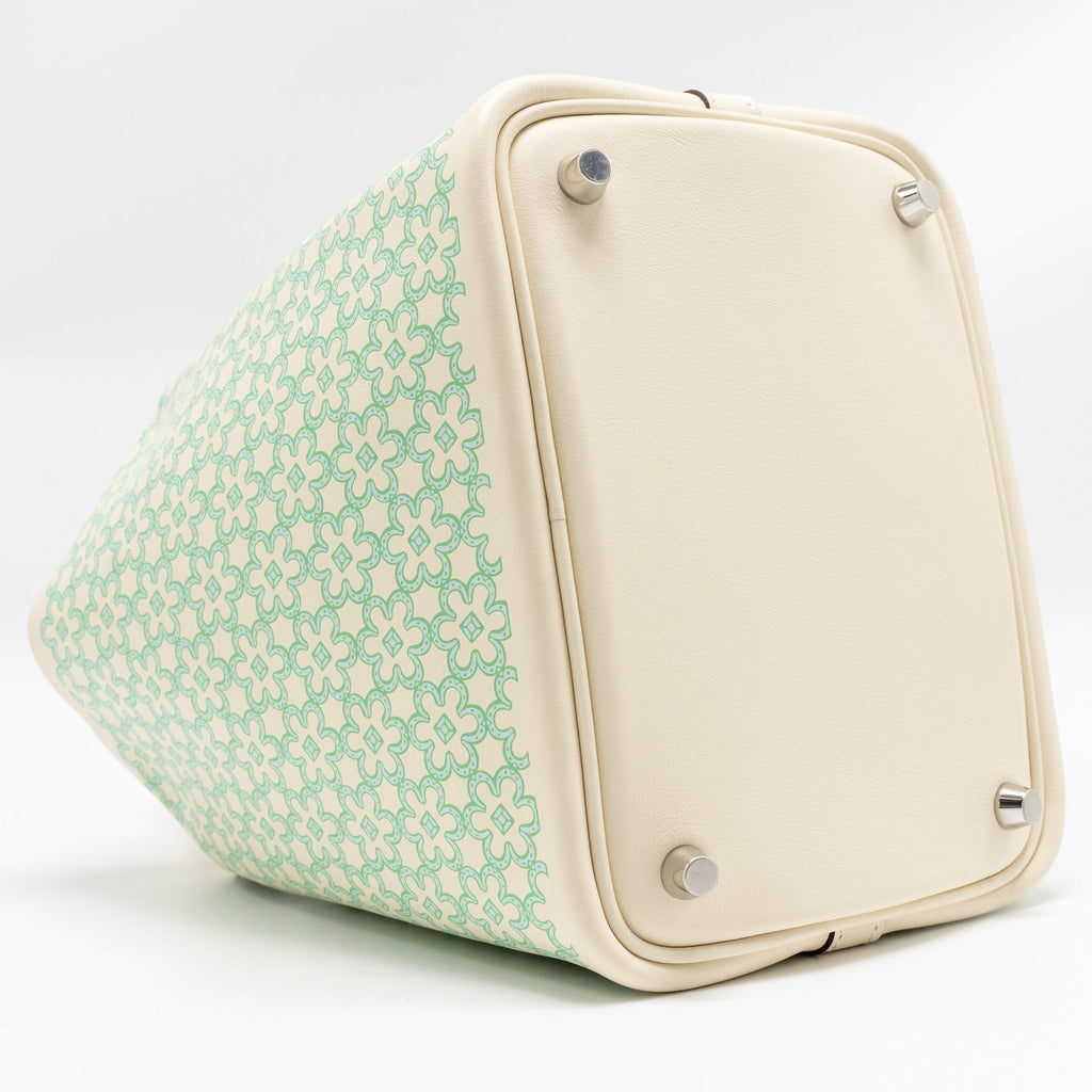 HERMES LUCKY DAISY PICOTIN 18 LOCK BAG SWIFT NATA/VERT/BLANC SHW