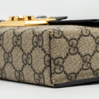 GUCCI MINI PADLOCK TOP HANDLE SHOULDER BAG GG SUPREME CANVAS GHW