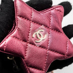 CHANEL 24C MINI FLAP BAG WITH STAR COIN PURSE PATENT/CALFSKIN METALLIC PINK LGHW (MICROCHIP)