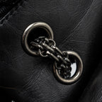 CHANEL LARGE 2.55 REISSUE FLAP BAG AGED CALFSKIN BLACK RUTHENIUM HARDWARE (MICROCHIP)