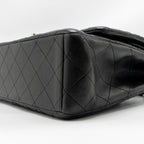 CHANEL MAXI CLASSIC DOUBLE FLAP BAG LAMBSKIN BLACK SHW