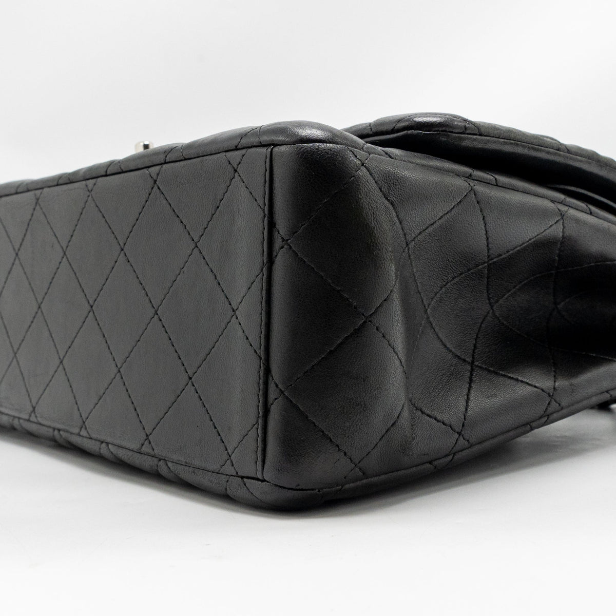 CHANEL MAXI CLASSIC DOUBLE FLAP BAG LAMBSKIN BLACK SHW