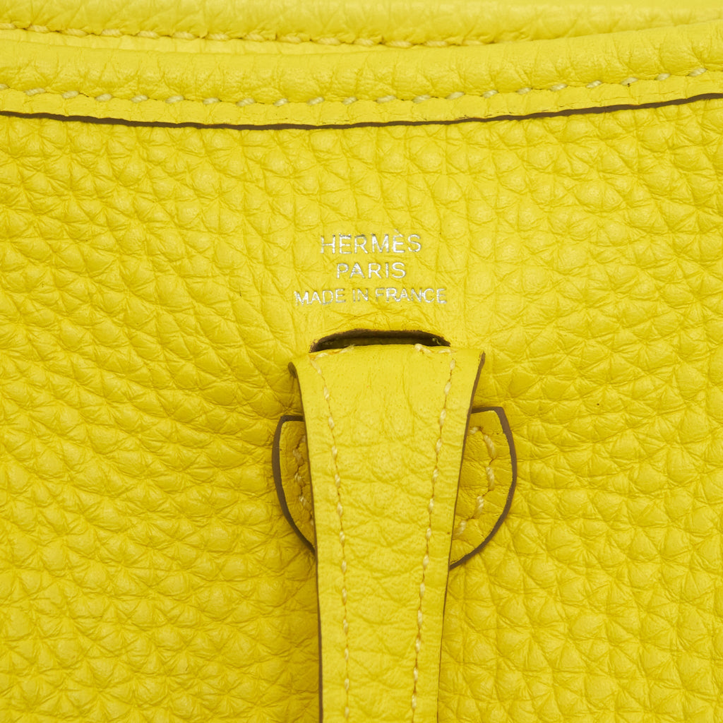 Hermes Mini Evelyne Clemence Lime/Lime SHW
