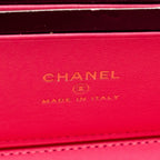 Chanel Long Vanity Case with COCO LOVE DETAILED CHAIN Lambskin Pink GHW (Microchip)