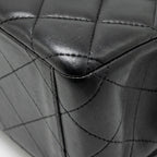 CHANEL MAXI CLASSIC DOUBLE FLAP BAG LAMBSKIN BLACK SHW