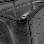CHANEL MAXI CLASSIC DOUBLE FLAP BAG LAMBSKIN BLACK SHW