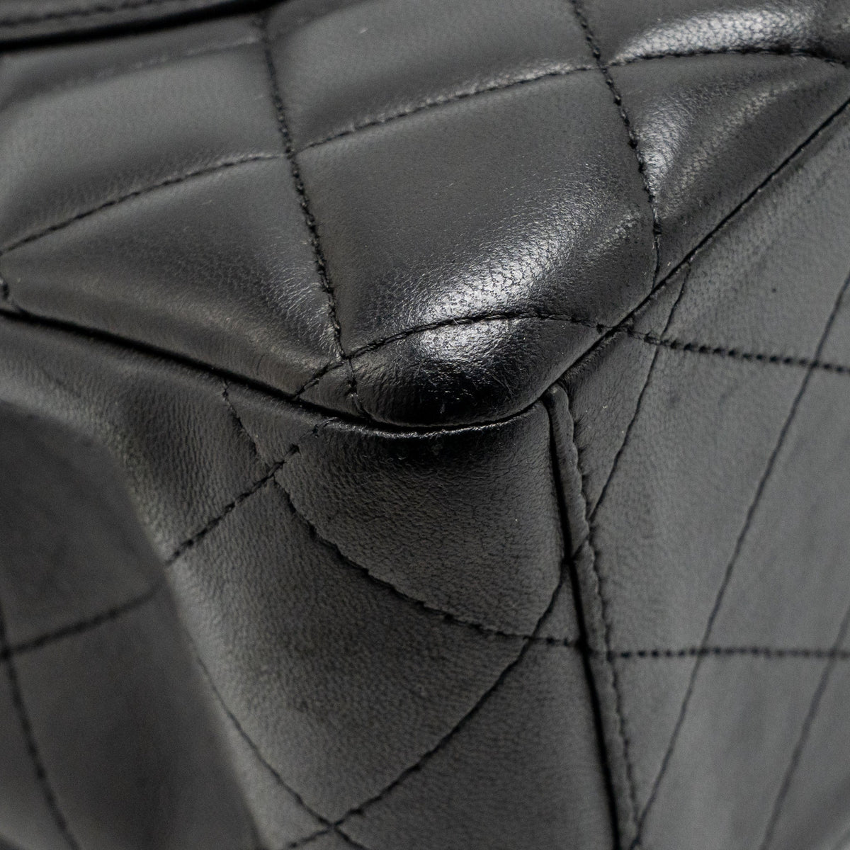 CHANEL MAXI CLASSIC DOUBLE FLAP BAG LAMBSKIN BLACK SHW