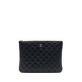 CHANEL O CASE POUCH LAMBSKIN BLACK LGHW