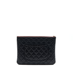 CHANEL O CASE POUCH LAMBSKIN BLACK LGHW