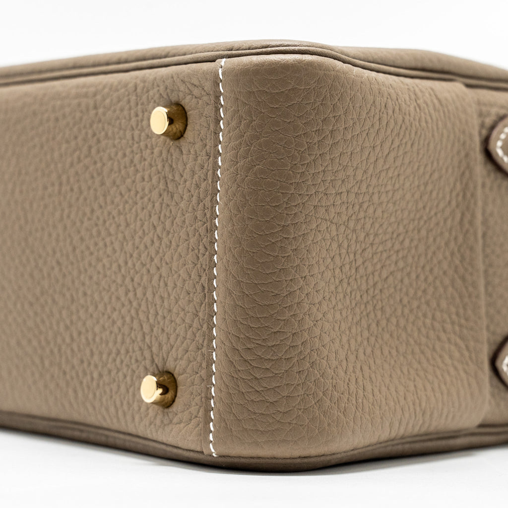 Hermes Mini Lindy II Clemence Etoupe GHW