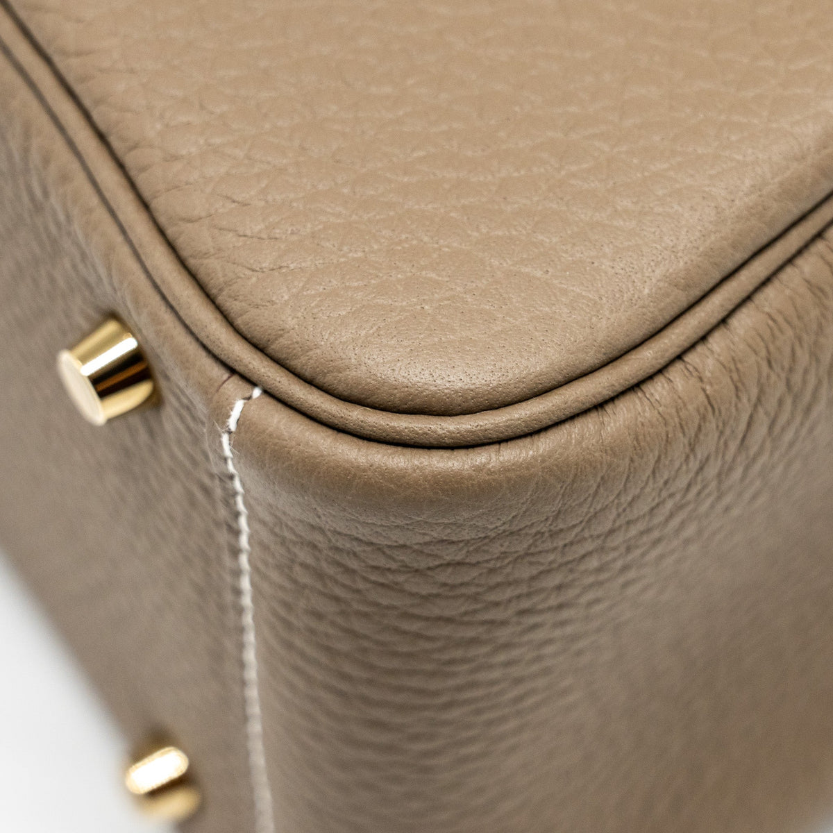 Hermes Mini Lindy II Clemence Etoupe GHW