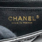 CHANEL TOP HANDLE MINI RECTANGULAR FLAP BAG LAMBSKIN BLACK LGHW (MICROCHIP)